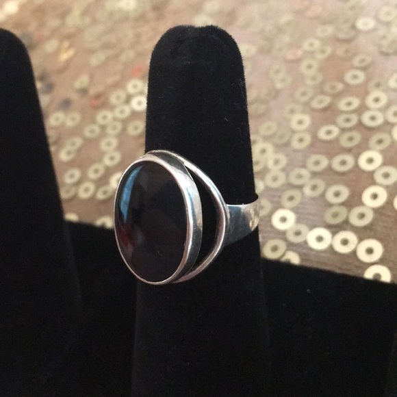 COPY - Black Onyx Sterling Ring - Picture 1 of 2